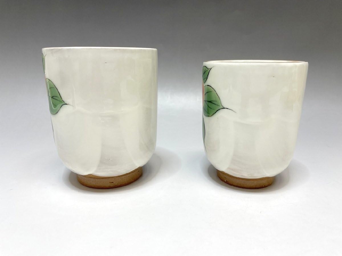 京焼　陶あん　茶碗　湯呑み2個セット Amazon.co.jp: 京焼 清水焼 陶あん窯 紅白椿 組湯呑 2点セット